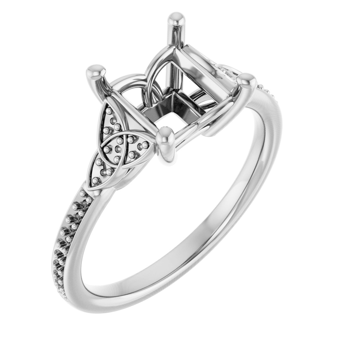 Accented Celtic-Inspired Engagement Ring