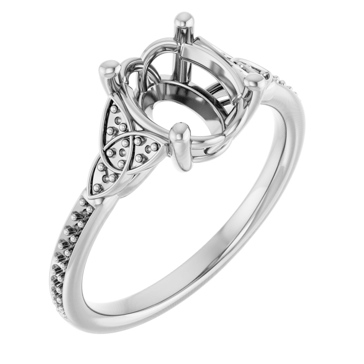 Accented Celtic-Inspired Engagement Ring