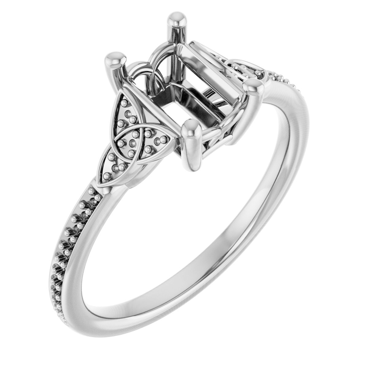 Accented Celtic-Inspired Engagement Ring