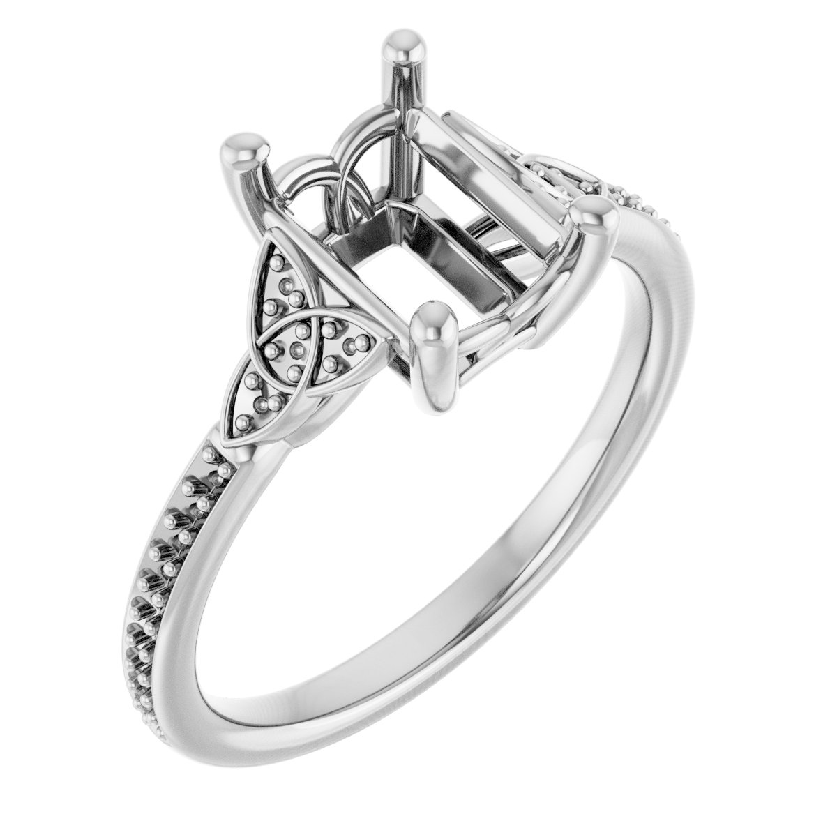 Accented Celtic-Inspired Engagement Ring
