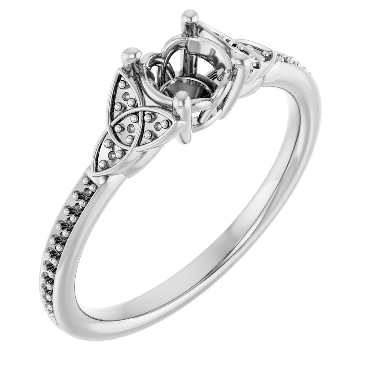 Accented Celtic-Inspired Engagement Ring