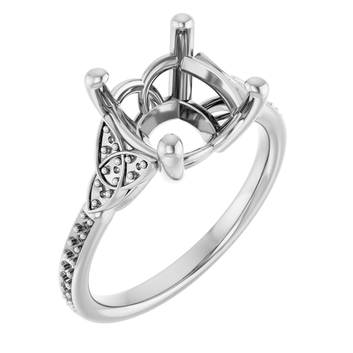 Accented Celtic-Inspired Engagement Ring