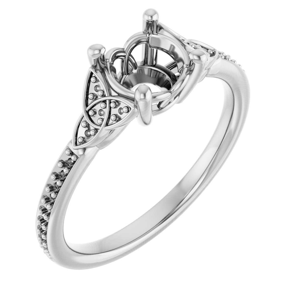 Accented Celtic-Inspired Engagement Ring