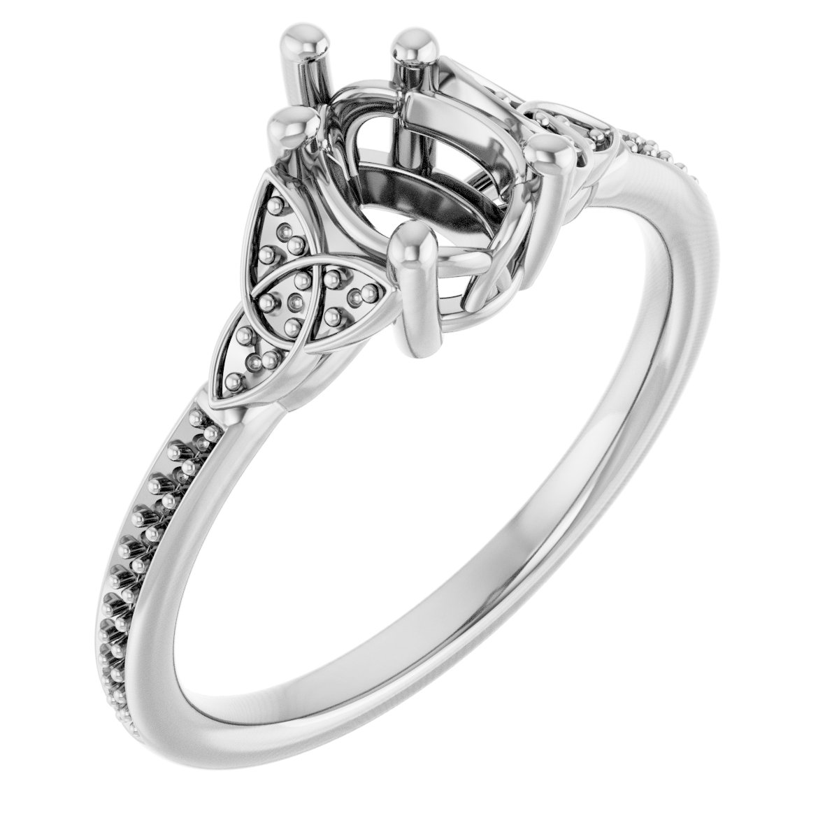 Accented Celtic-Inspired Engagement Ring