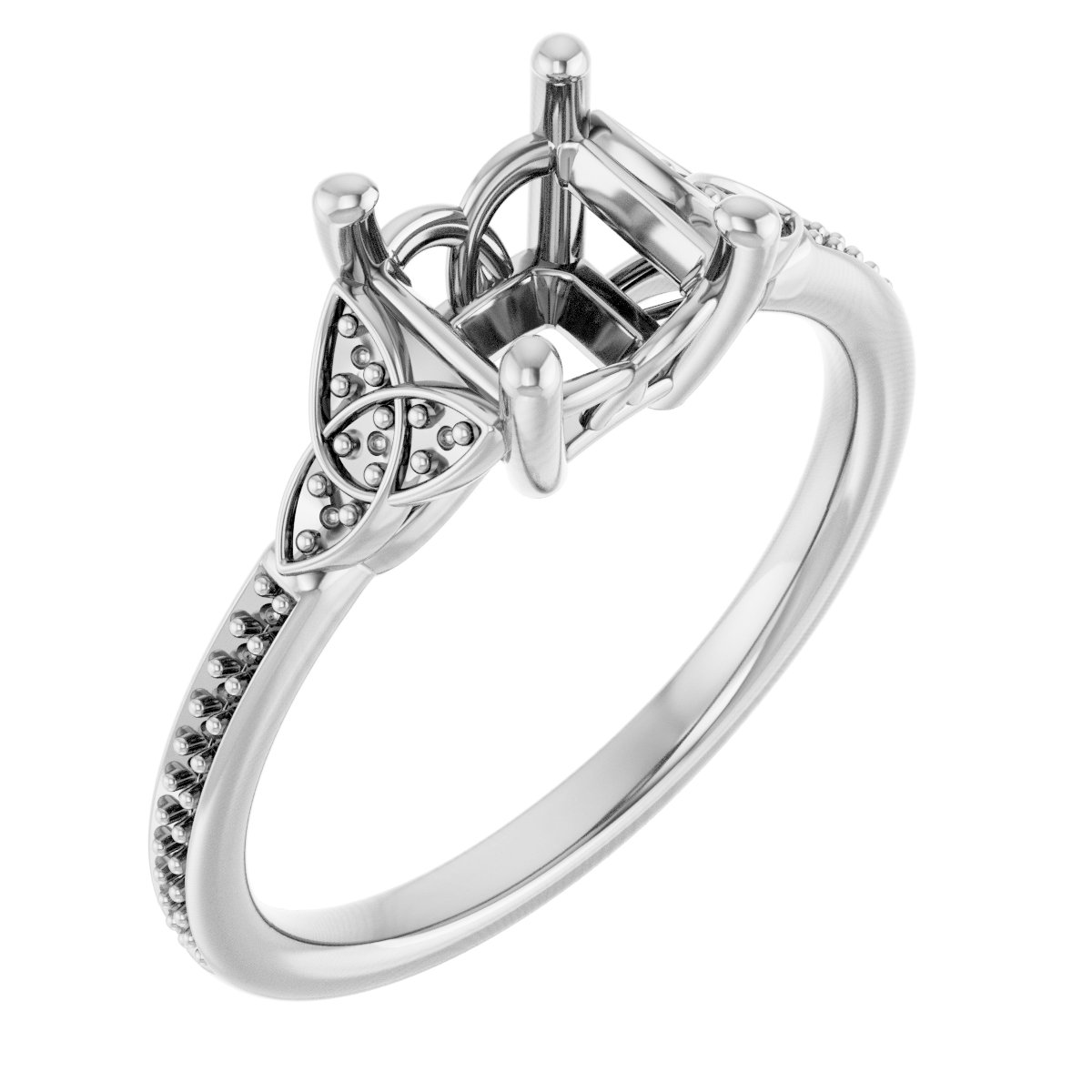 Accented Celtic-Inspired Engagement Ring