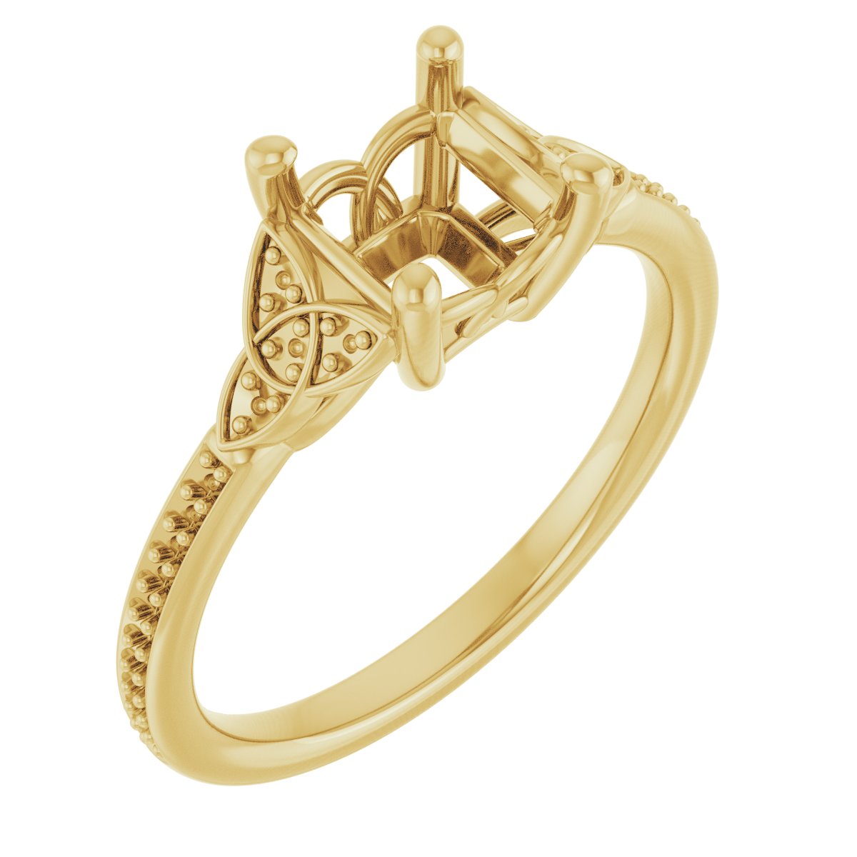 Accented Celtic-Inspired Engagement Ring