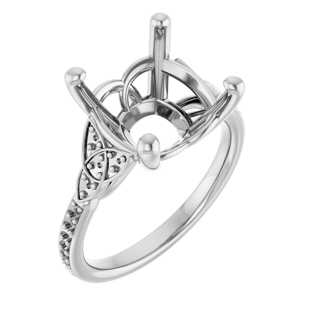 Accented Celtic-Inspired Engagement Ring