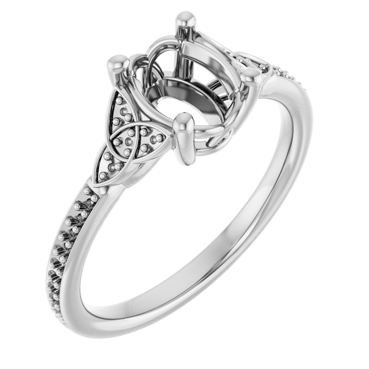Accented Celtic-Inspired Engagement Ring