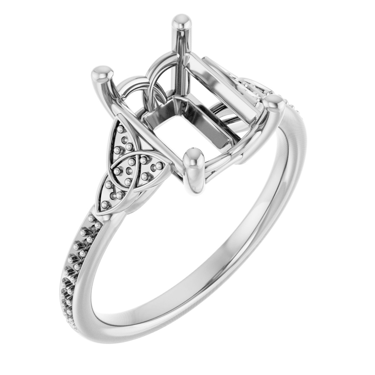 Accented Celtic-Inspired Engagement Ring