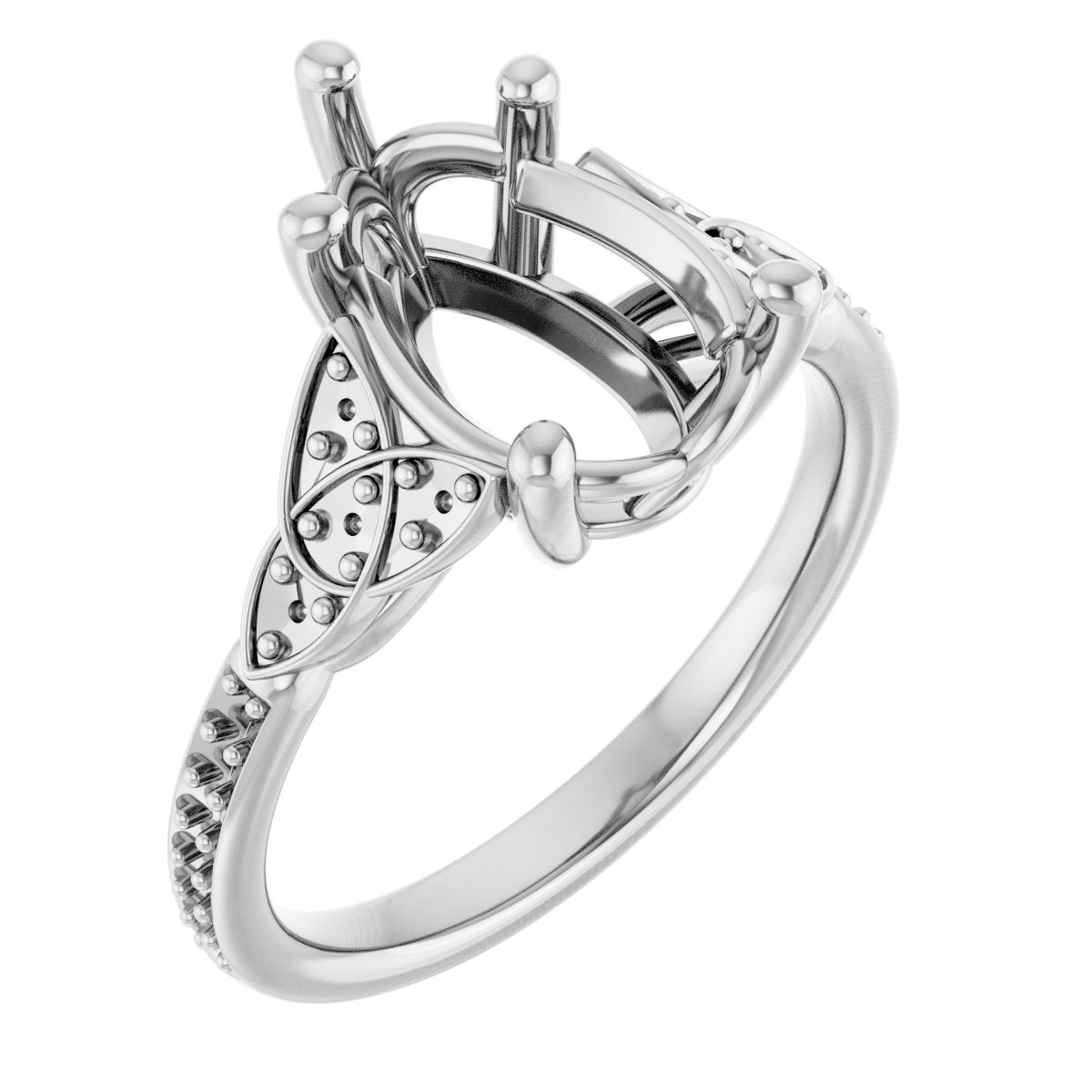 Accented Celtic-Inspired Engagement Ring