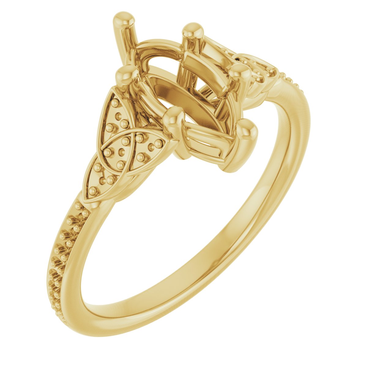 Accented Celtic-Inspired Engagement Ring