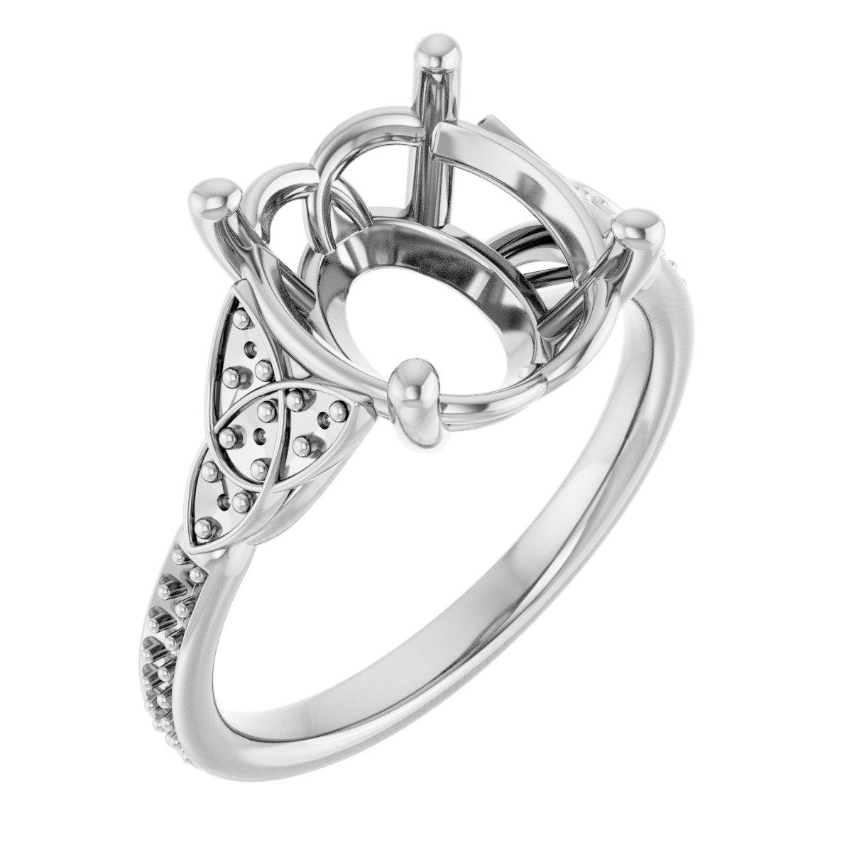 Accented Celtic-Inspired Engagement Ring