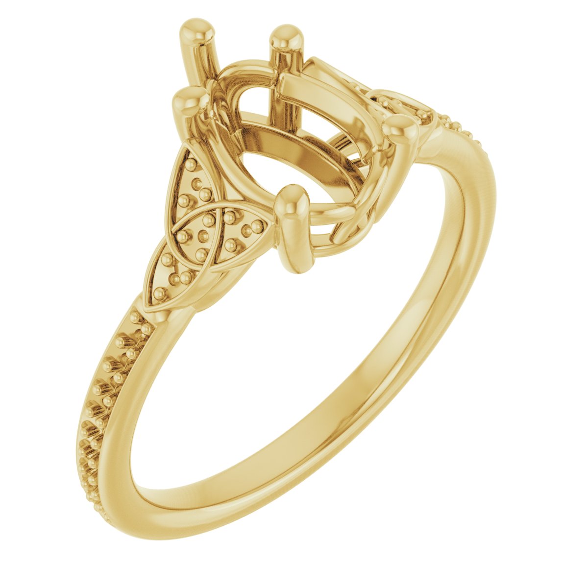 Accented Celtic-Inspired Engagement Ring
