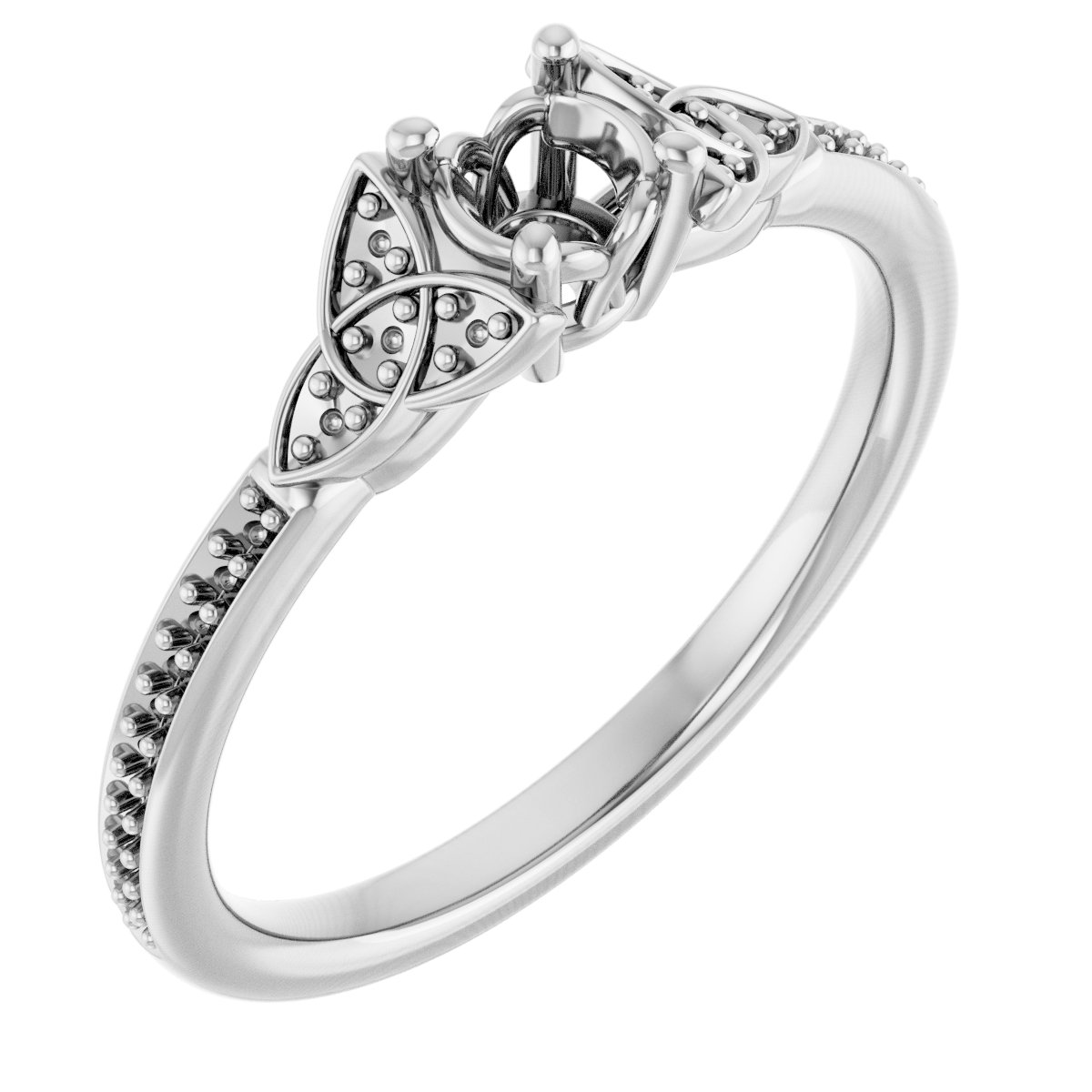 Accented Celtic-Inspired Engagement Ring