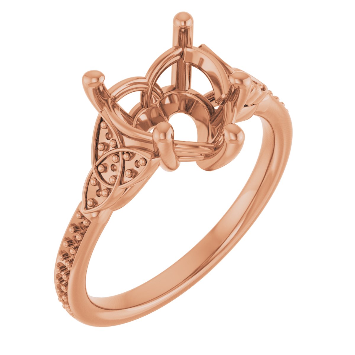 Accented Celtic-Inspired Engagement Ring