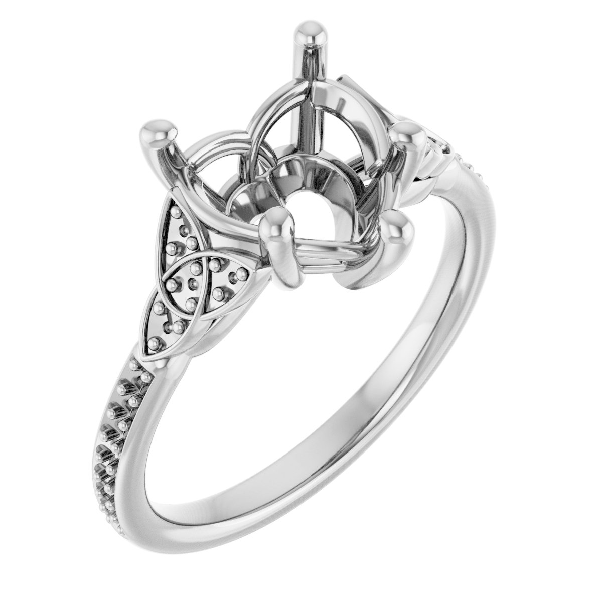 Accented Celtic-Inspired Engagement Ring
