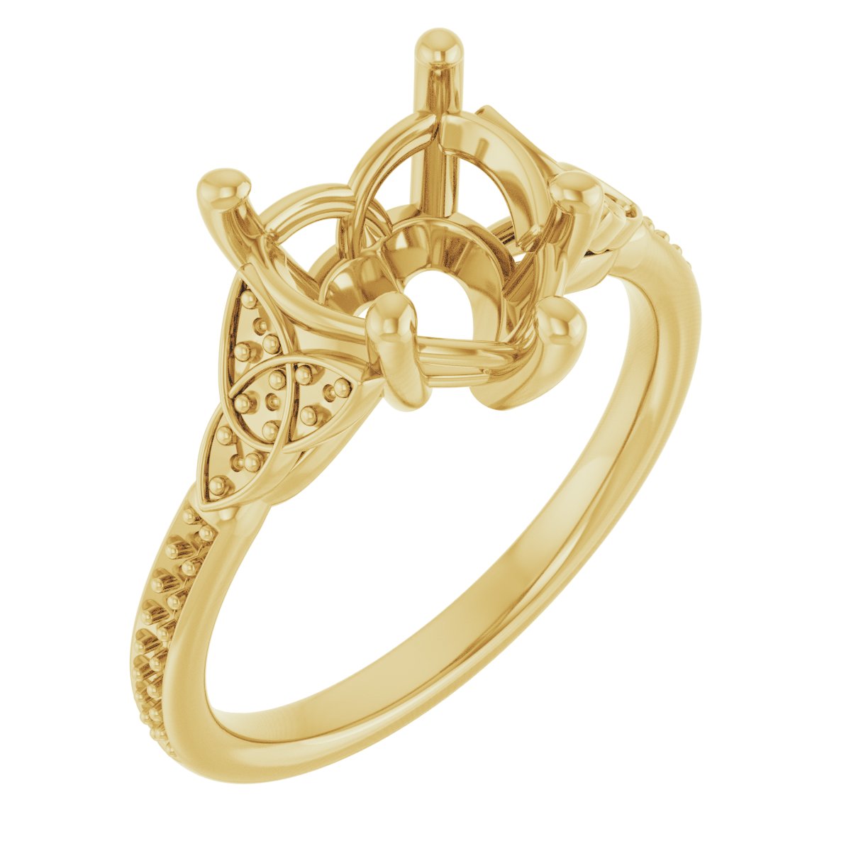 Accented Celtic-Inspired Engagement Ring