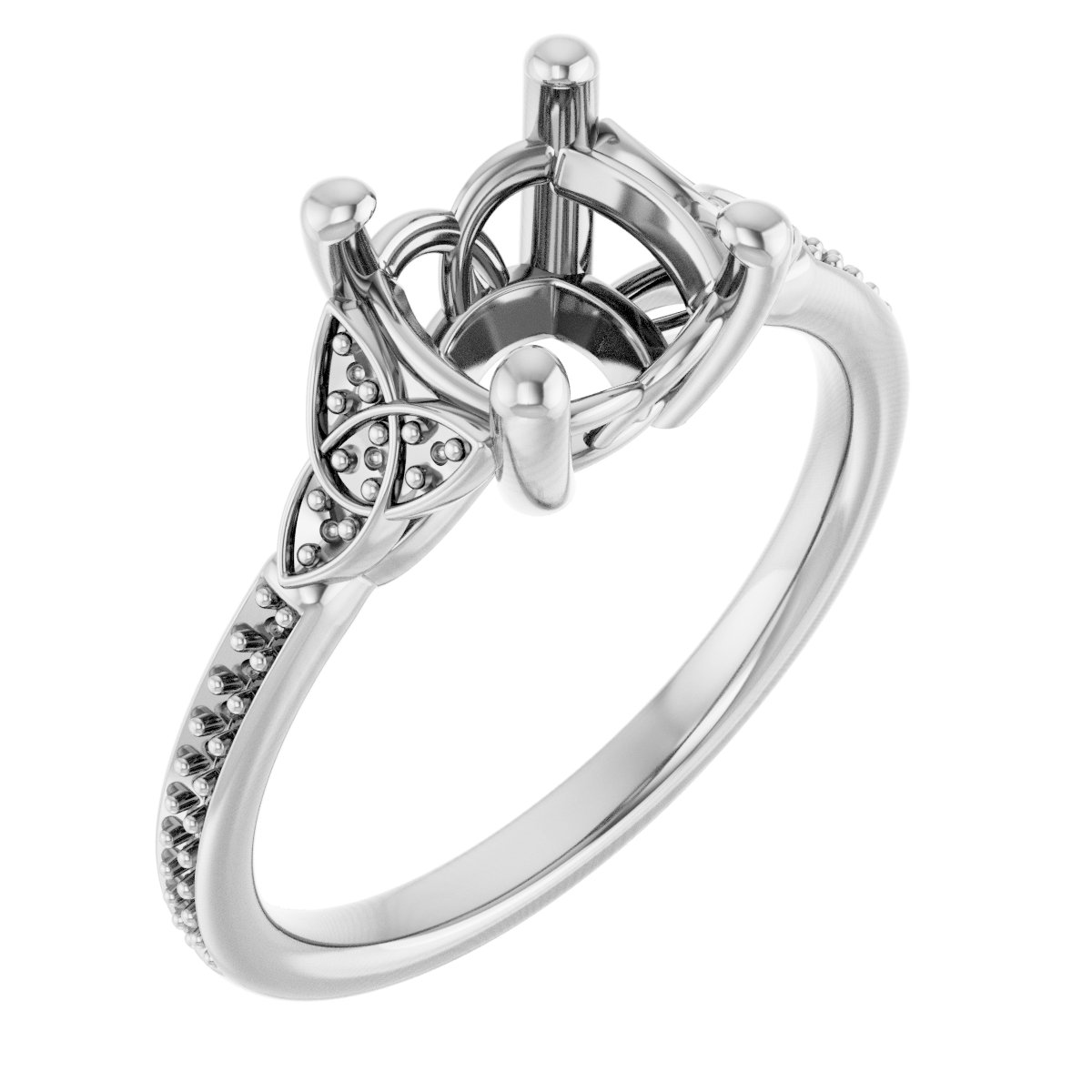 Accented Celtic-Inspired Engagement Ring