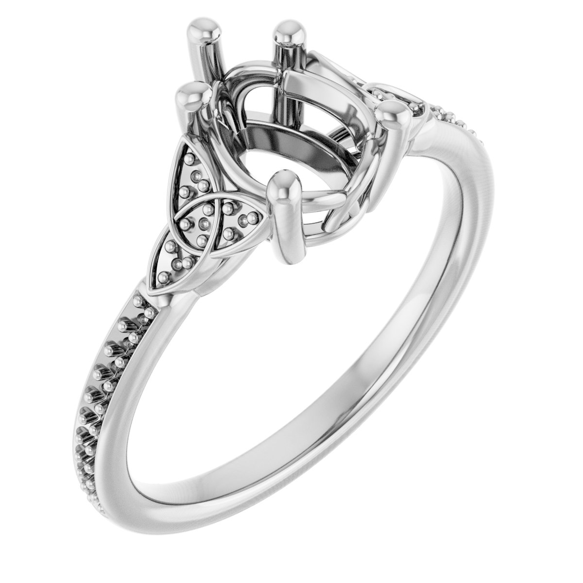 Accented Celtic-Inspired Engagement Ring