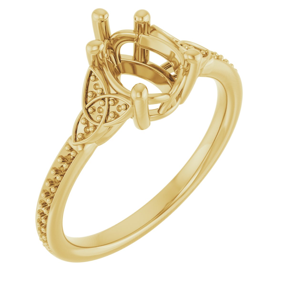 Accented Celtic-Inspired Engagement Ring