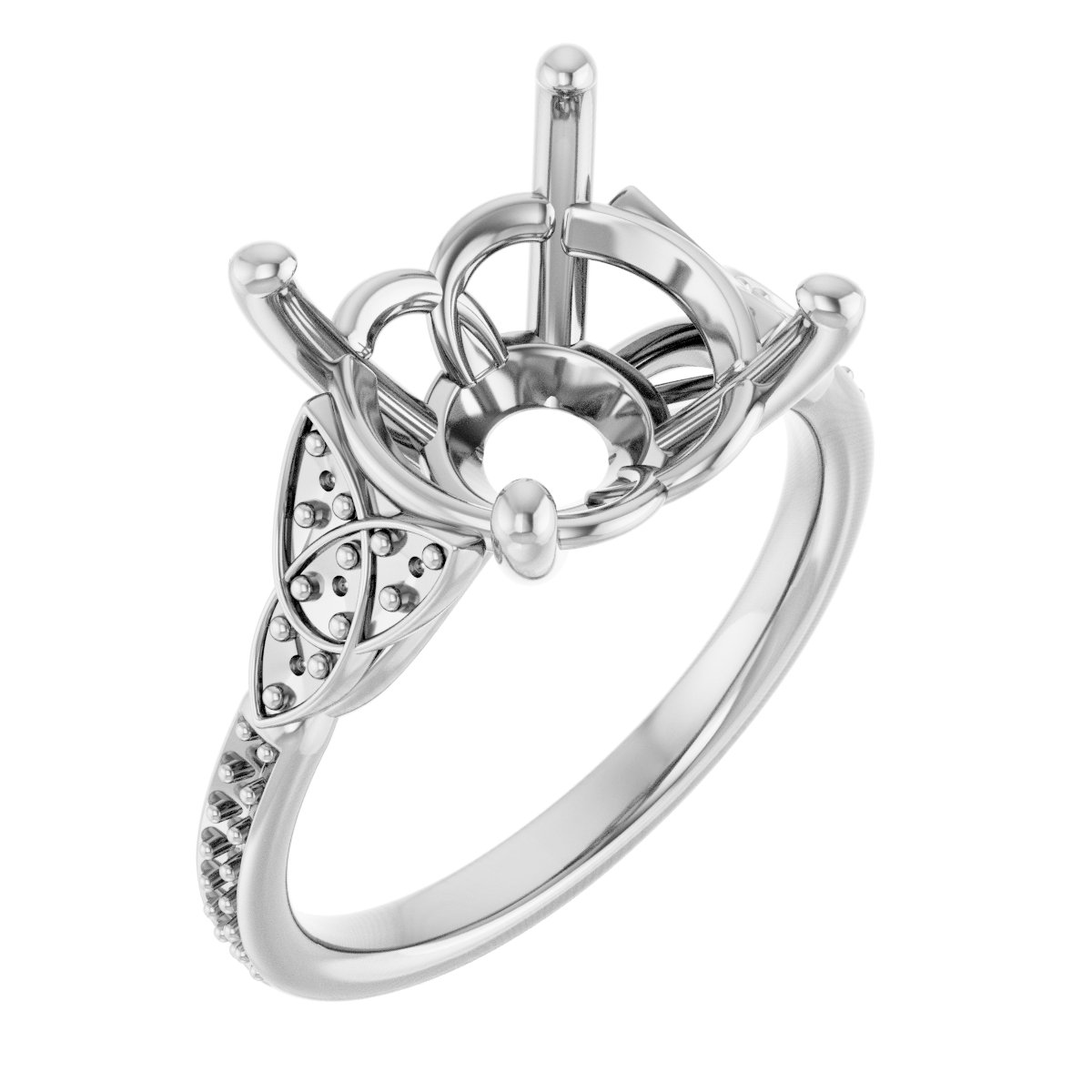Accented Celtic-Inspired Engagement Ring