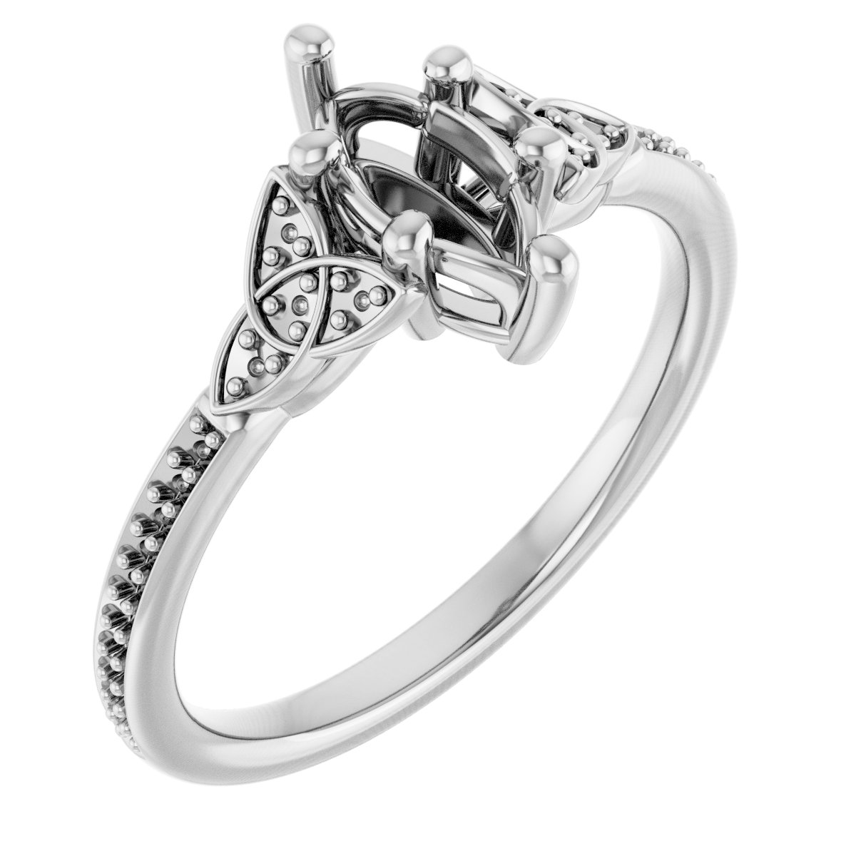 Accented Celtic-Inspired Engagement Ring