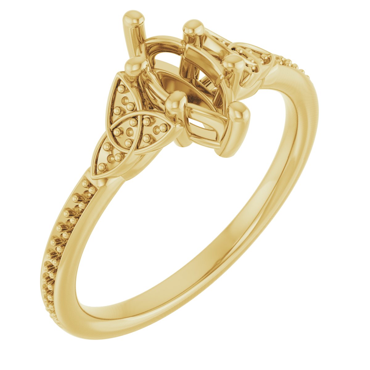 Accented Celtic-Inspired Engagement Ring