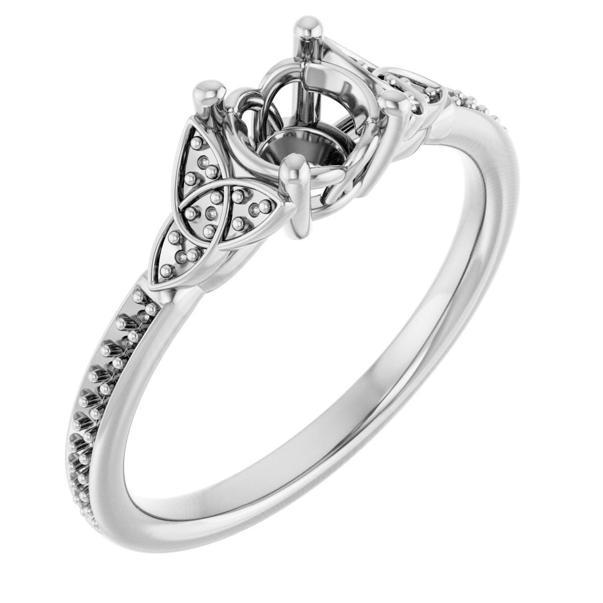 Accented Celtic-Inspired Engagement Ring