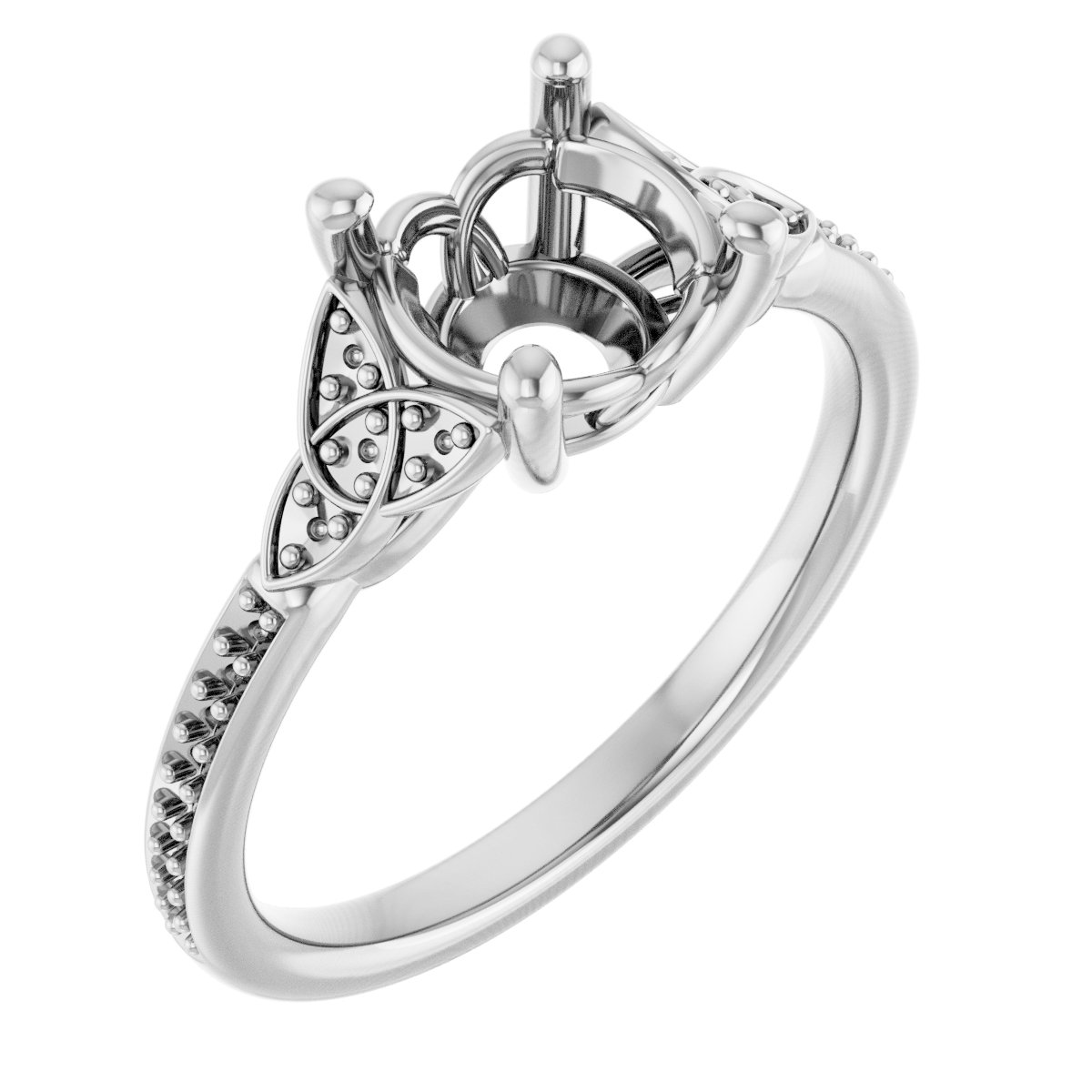 Accented Celtic-Inspired Engagement Ring