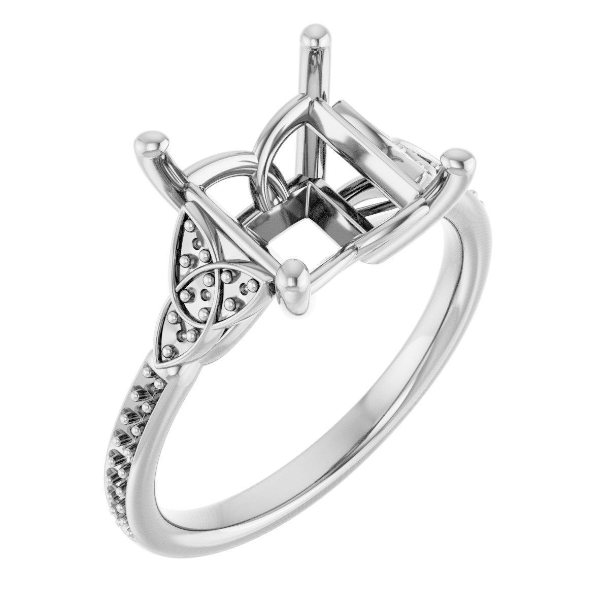 Accented Celtic-Inspired Engagement Ring