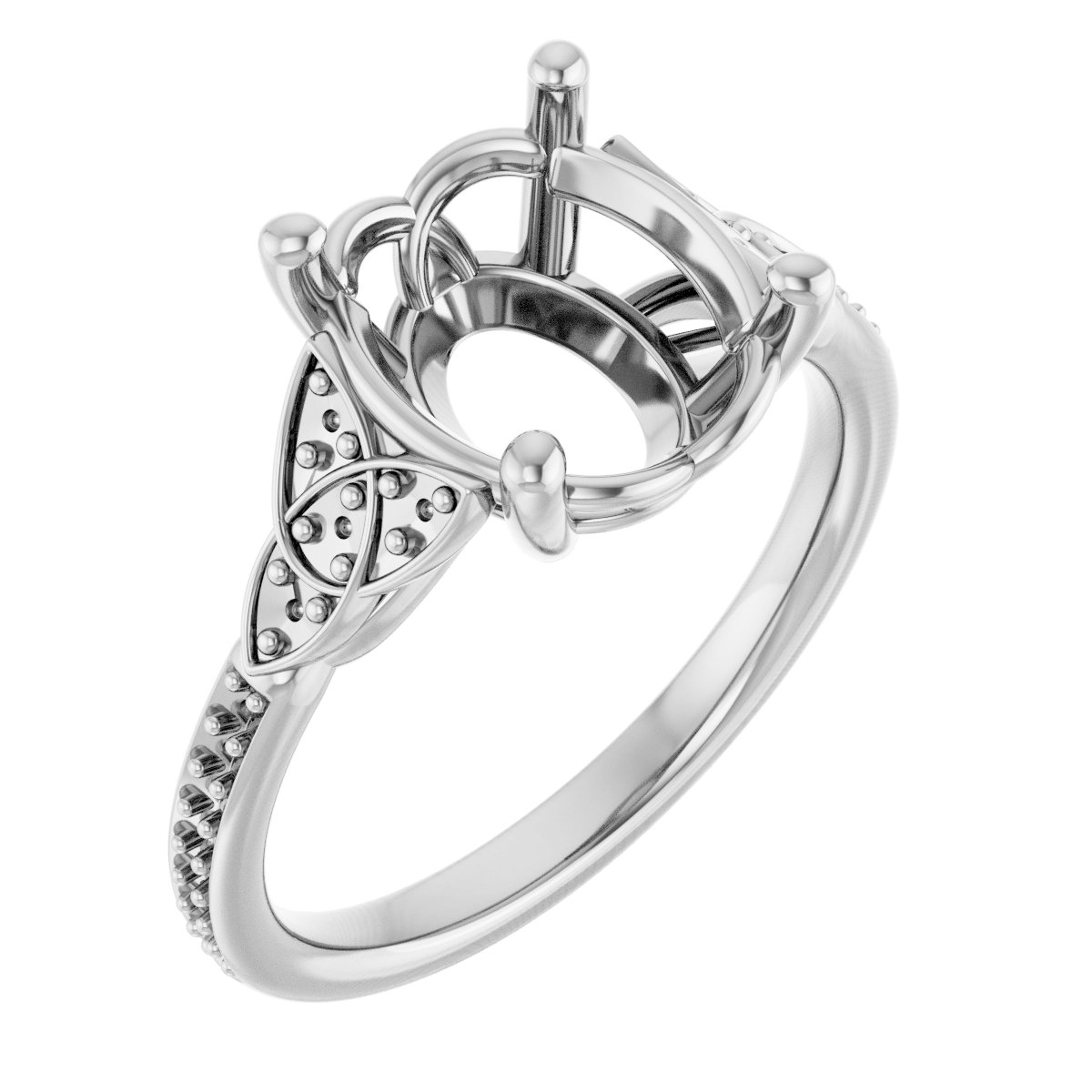 Accented Celtic-Inspired Engagement Ring
