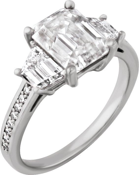 14K White Gold 1/8 CTW Natural Diamond Matching Band