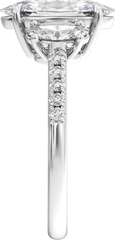 14K White Gold 2 3/4 CTW Lab-Grown Diamond Three-Stone Engagement Ring