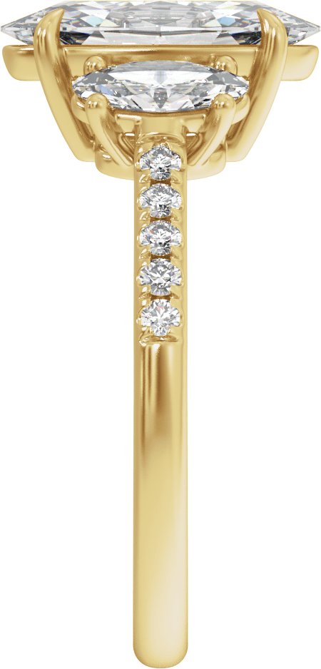 14K Yellow Gold 2 3/4 CTW Lab-Grown Diamond Three-Stone Engagement Ring