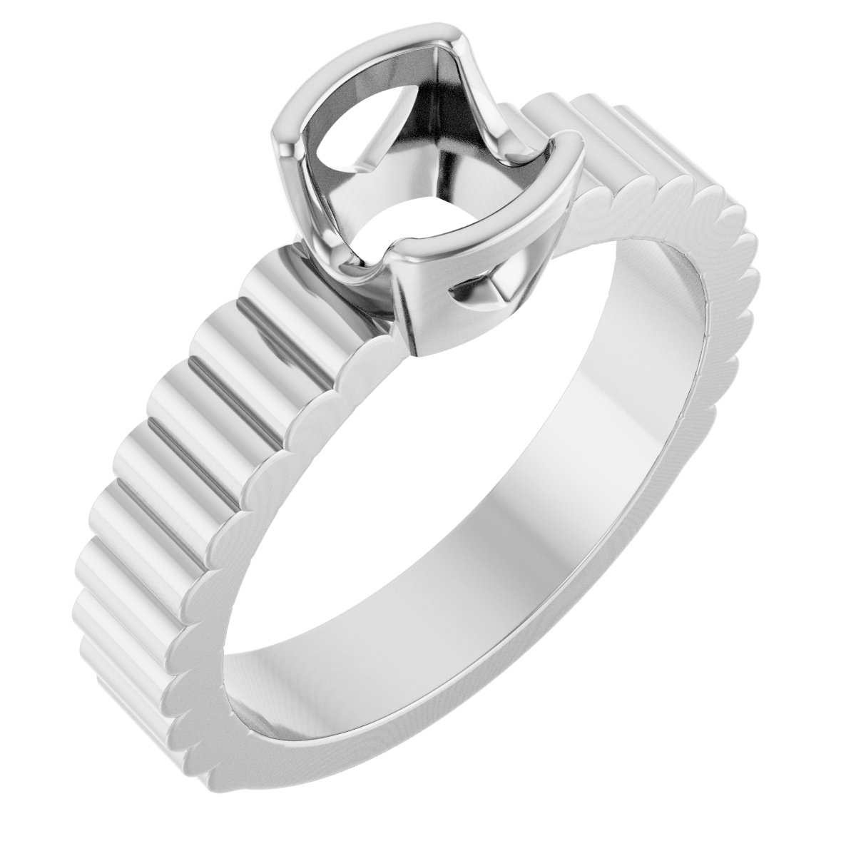Half-Bezel Solitaire Engagement Ring