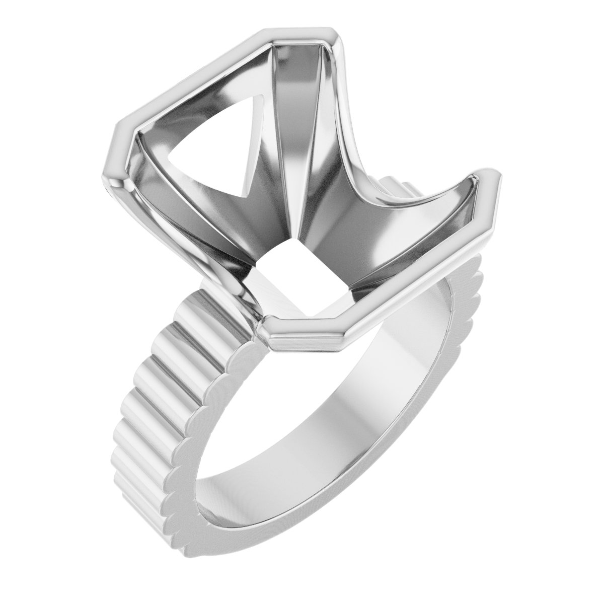 Half-Bezel Solitaire Engagement Ring