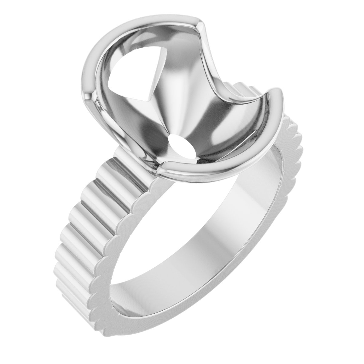 Half-Bezel Solitaire Engagement Ring