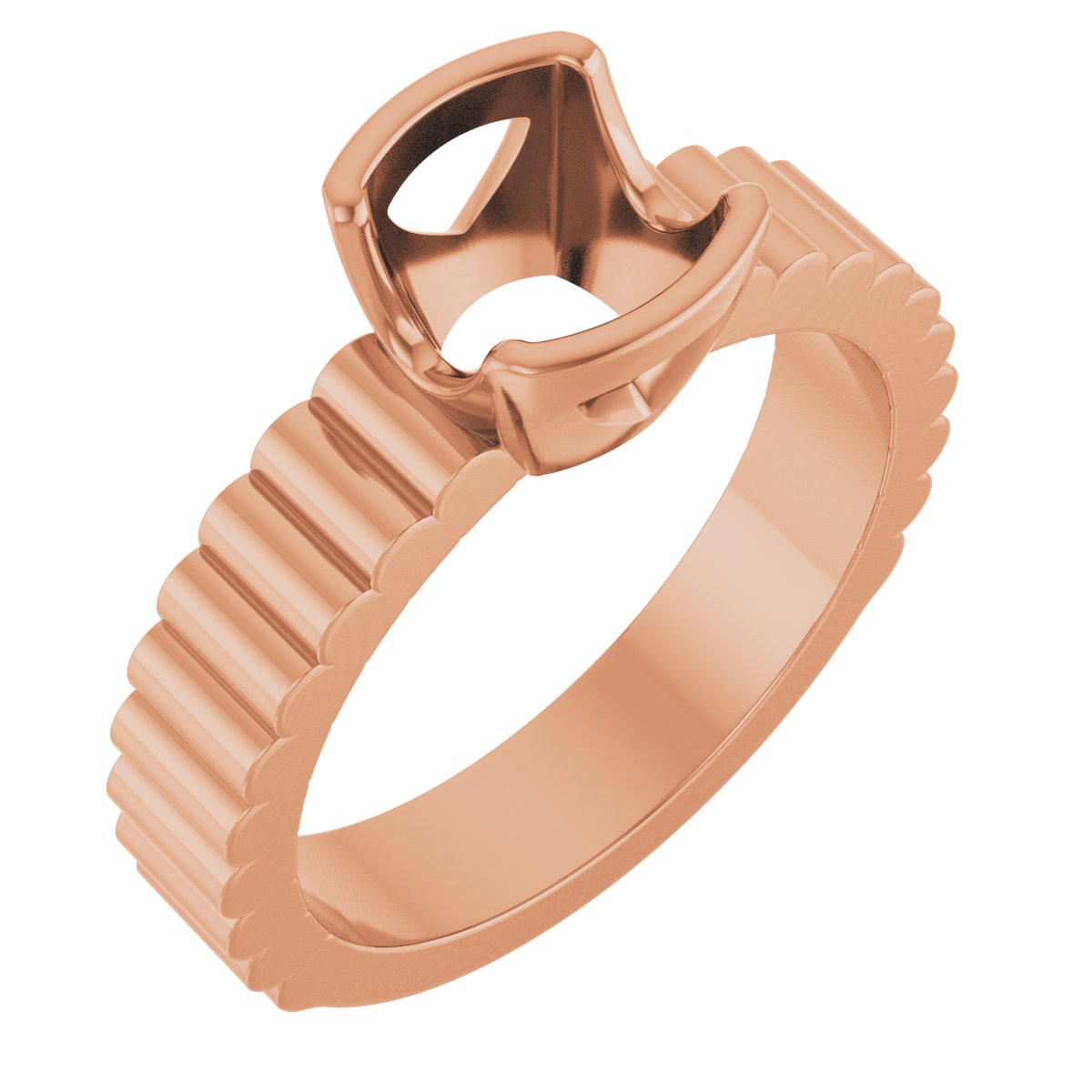 Half-Bezel Solitaire Engagement Ring