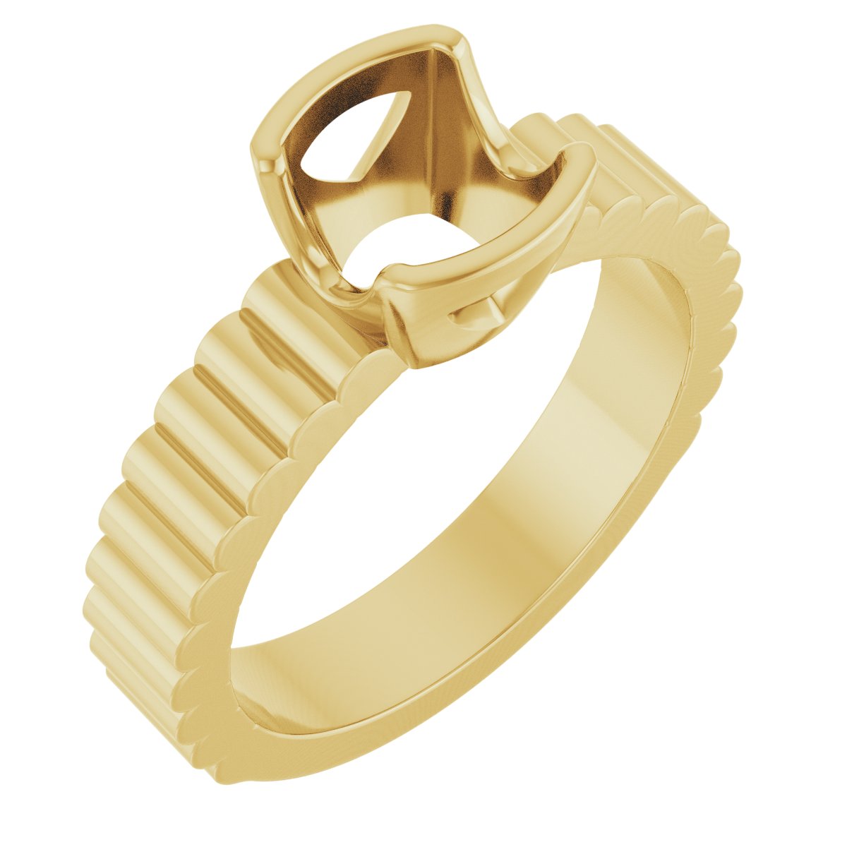 Half-Bezel Solitaire Engagement Ring