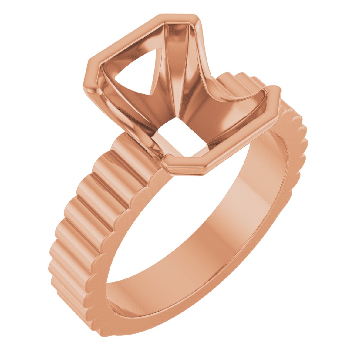 Half-Bezel Solitaire Engagement Ring