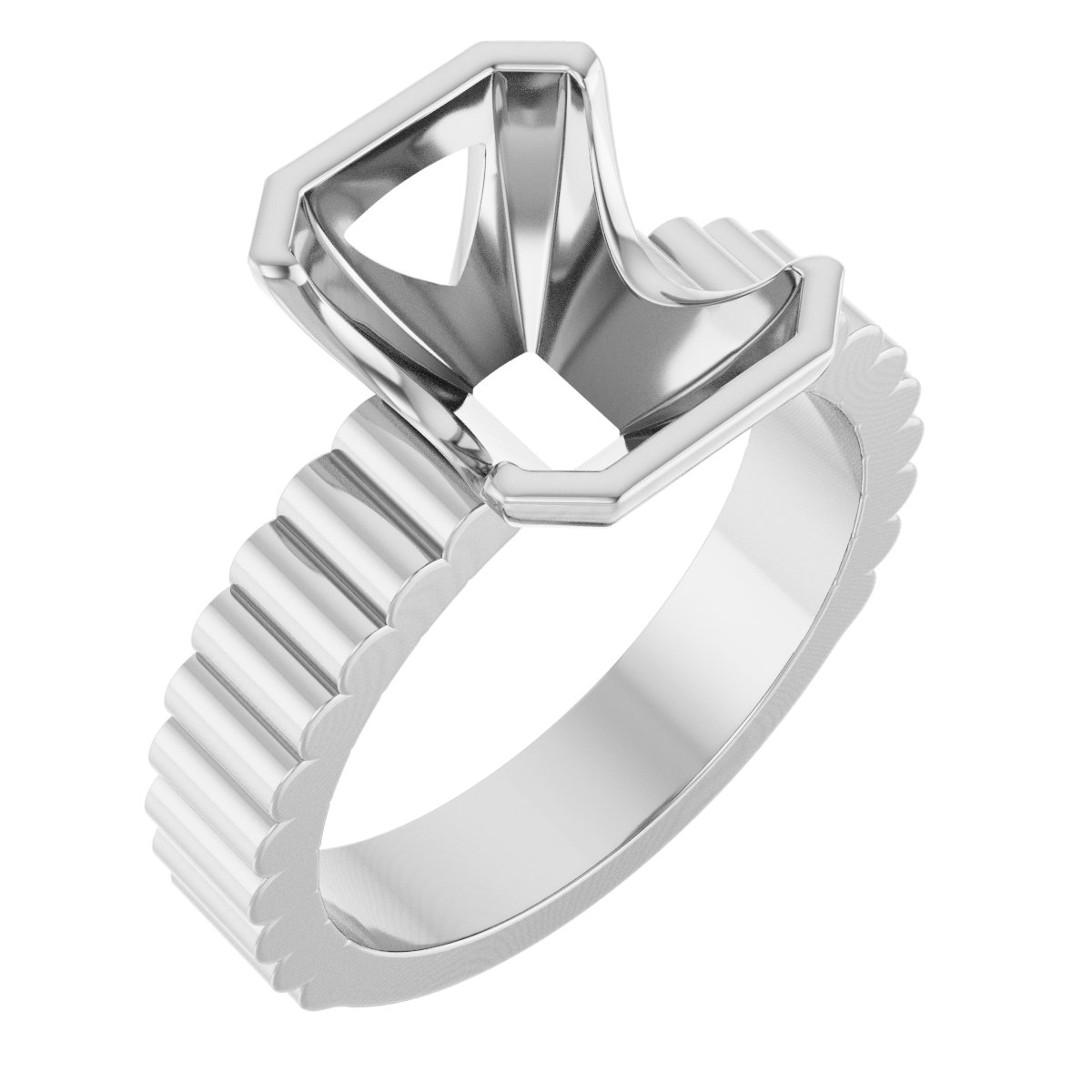Half-Bezel Solitaire Engagement Ring