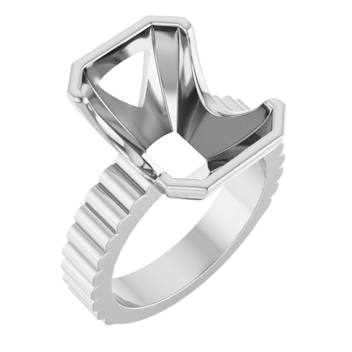 Half-Bezel Solitaire Engagement Ring