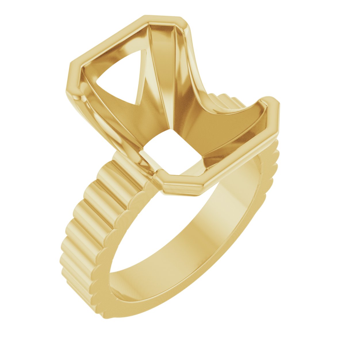 Half-Bezel Solitaire Engagement Ring