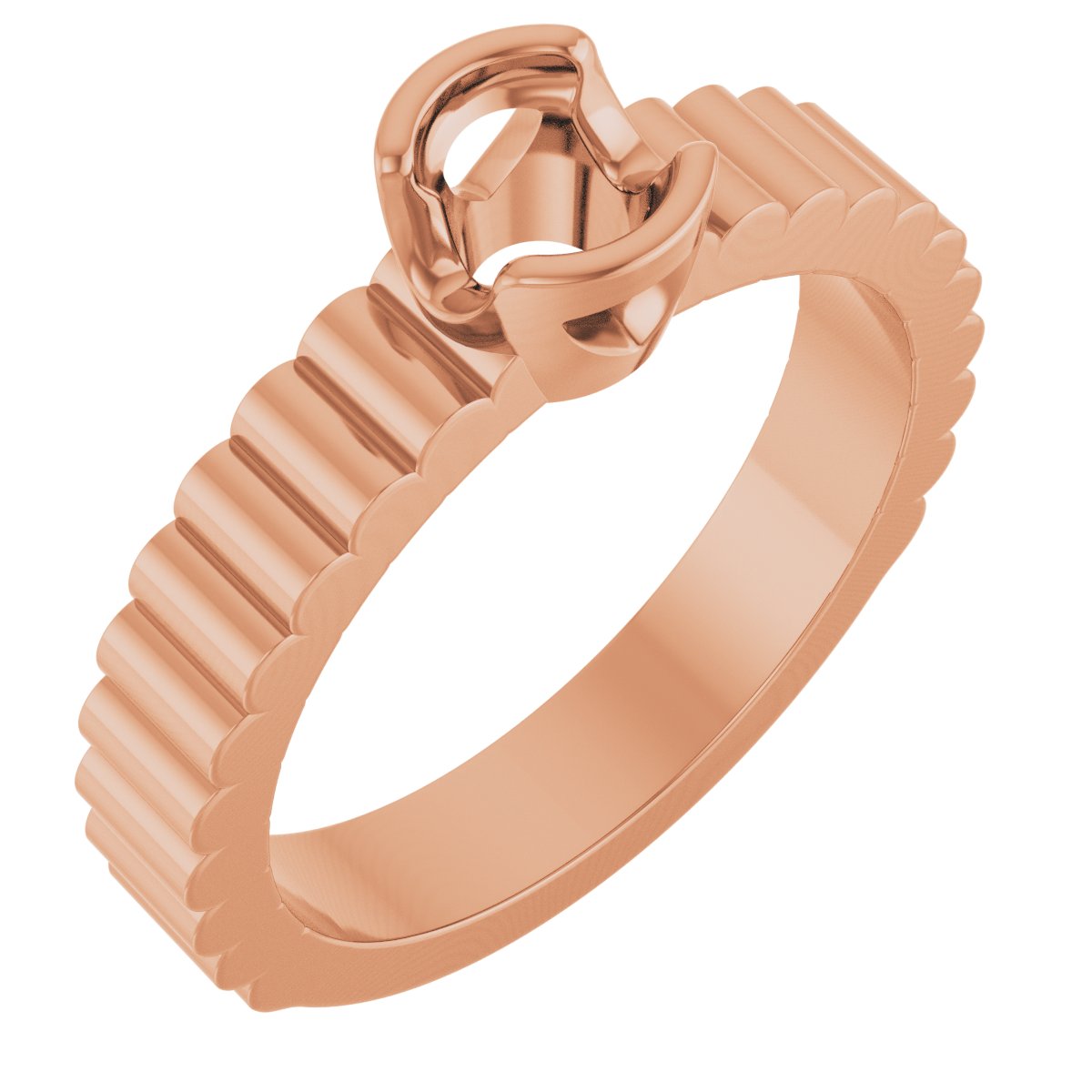 Half-Bezel Solitaire Engagement Ring