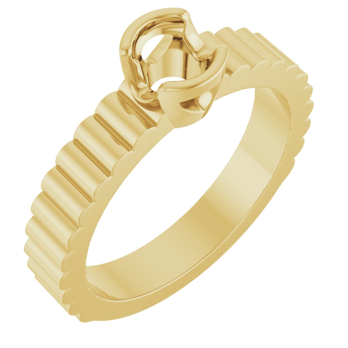 Half-Bezel Solitaire Engagement Ring