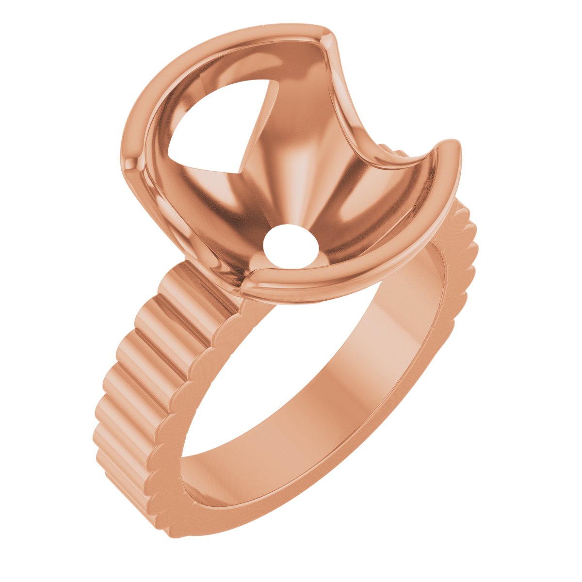 Half-Bezel Solitaire Engagement Ring