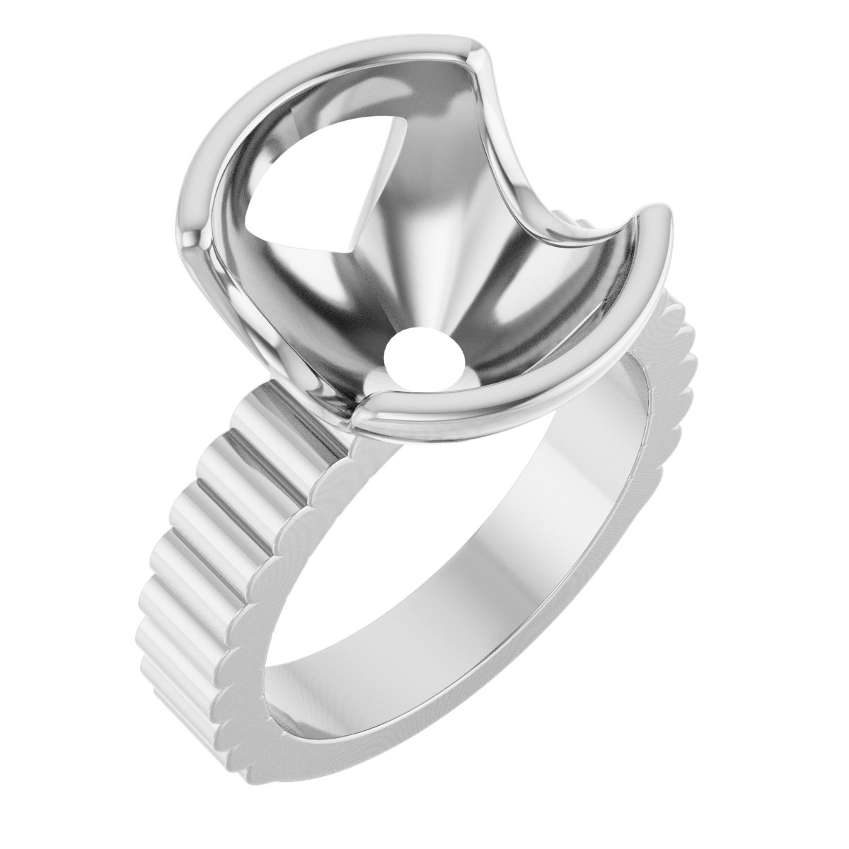 Half-Bezel Solitaire Engagement Ring
