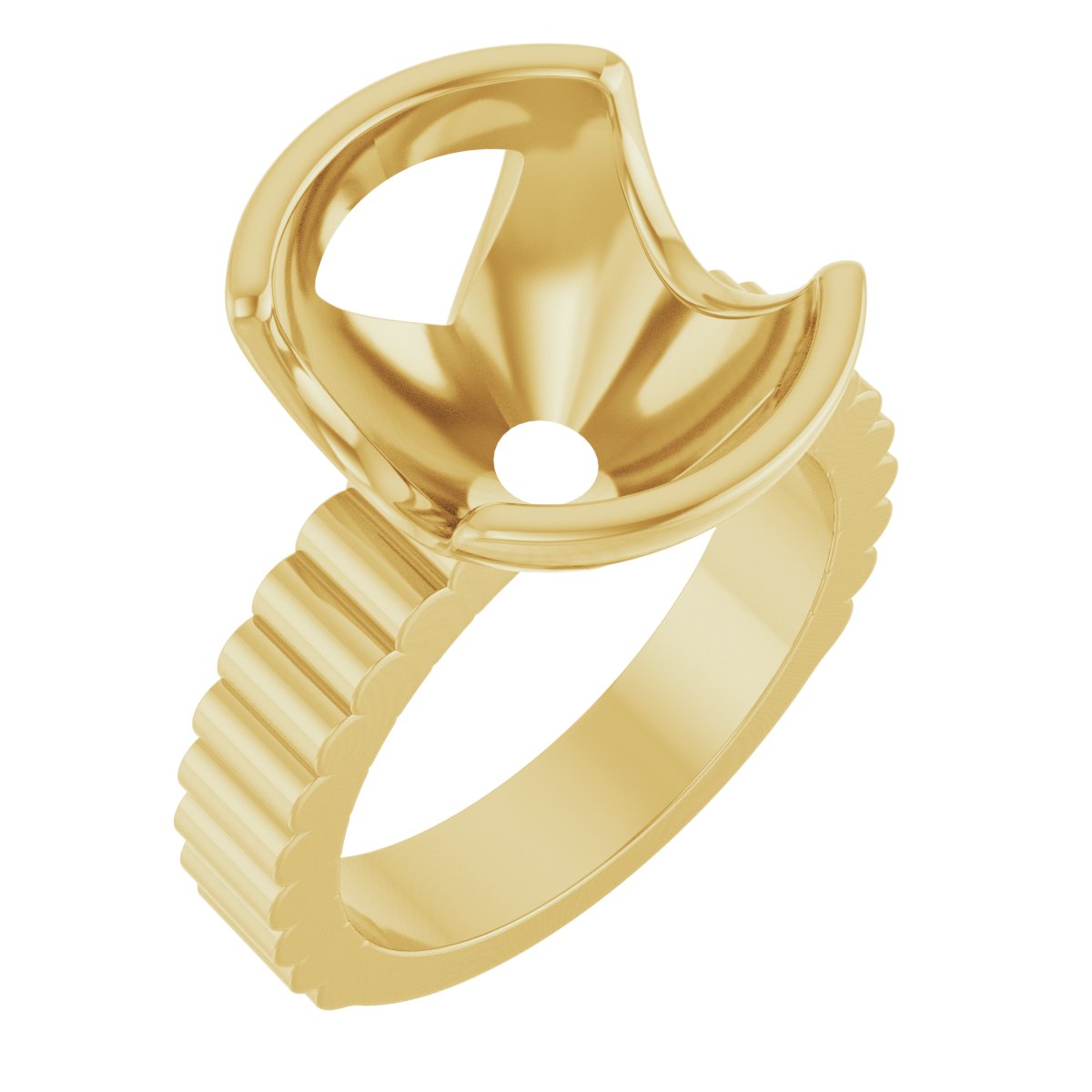 Half-Bezel Solitaire Engagement Ring