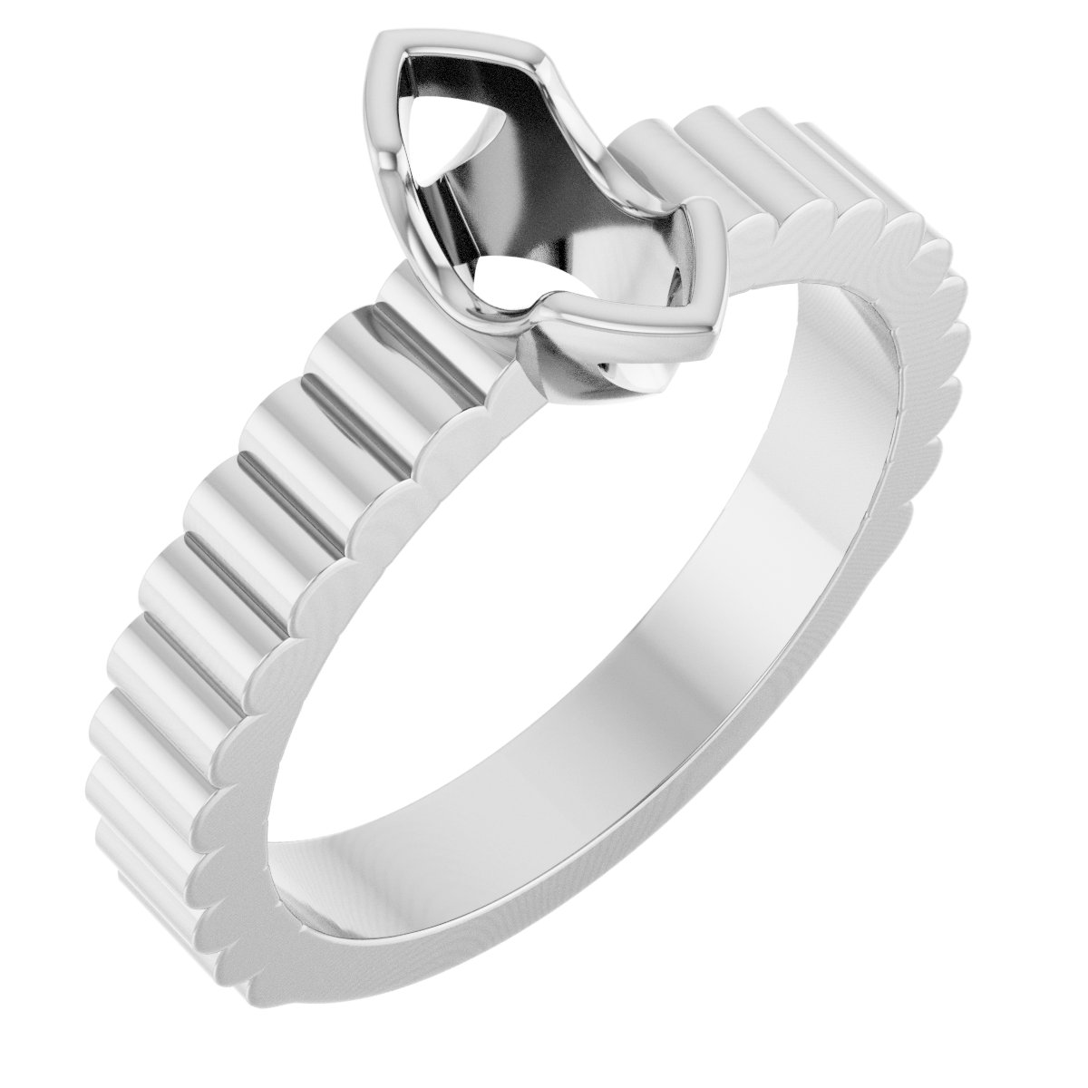 Half-Bezel Solitaire Engagement Ring