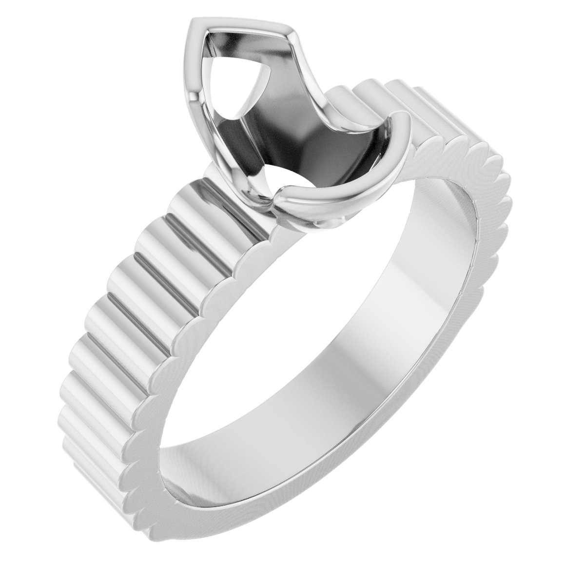 Half-Bezel Solitaire Engagement Ring